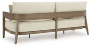 Serene Bay - Sofa With Cushion - Dark Brown / White - R&R Furniture Gallery (Fountain Valley, CA)