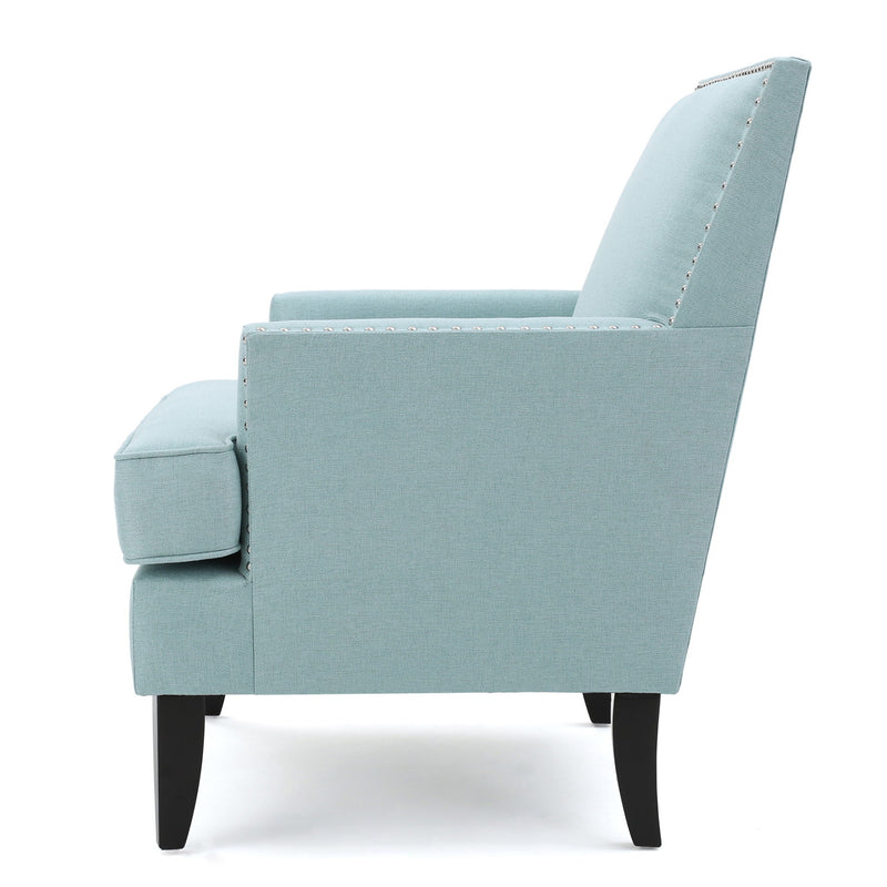 Serenada - Upholstered Fabric Club Chair With Nailhead Trim And Tapered Birch Legs - R&R Furniture Gallery (Fountain Valley, CA)