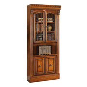 Huntington - Glass Door Cabinet - Antique Vintage Pecan - R&R Furniture Gallery (Fountain Valley, CA)