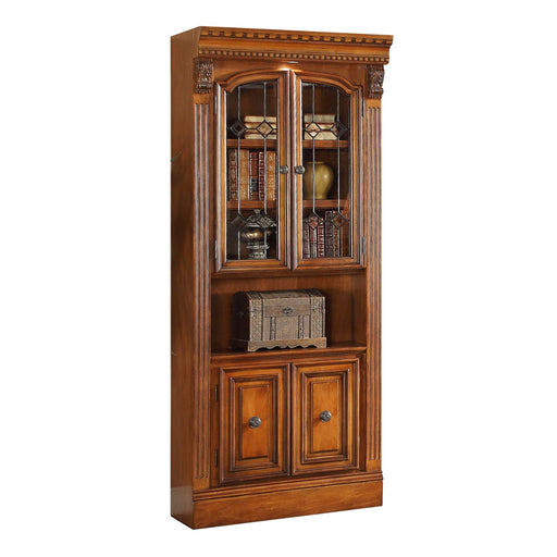 Huntington - Glass Door Cabinet - Antique Vintage Pecan - R&R Furniture Gallery (Fountain Valley, CA)