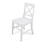 Set of two Noble House Plethora dining chairs with X-shaped back and wooden legs, modern and stylish for dining room decor.