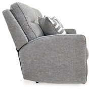 Biscoe - Power Reclining Sofa With Adj Headrest - Pewter - R&R Furniture Gallery (Fountain Valley, CA)