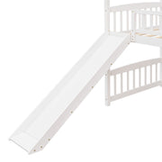 DreamHaus loft bed with built-in slide, featuring a sturdy wooden frame and a fun, space-saving design for kids' bedrooms.