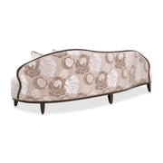 Camellia Field - Asymmetrical Velvet Sofa - Beige / Dark Brown - R&R Furniture Gallery (Fountain Valley, CA)