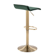 Pair of Lumi Source contemporary adjustable height barstools with swivel, oval footrest, and sleek modern design, set of two.