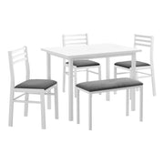 Modern 5-piece dining set from 8th Street featuring a rectangular table and matching chairs for a contemporary small dining space.