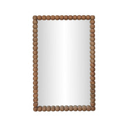 Cheyanne TOV Furniture 29x44-inch carved solid wood rectangular wall mirror with natural finish, showcasing intricate carved details.