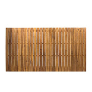 Outdoor teak dining table with matching frame by Noble House, showcasing a spacious tabletop and sturdy construction.