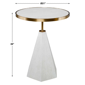 Pylon - Side Table - Brass / White