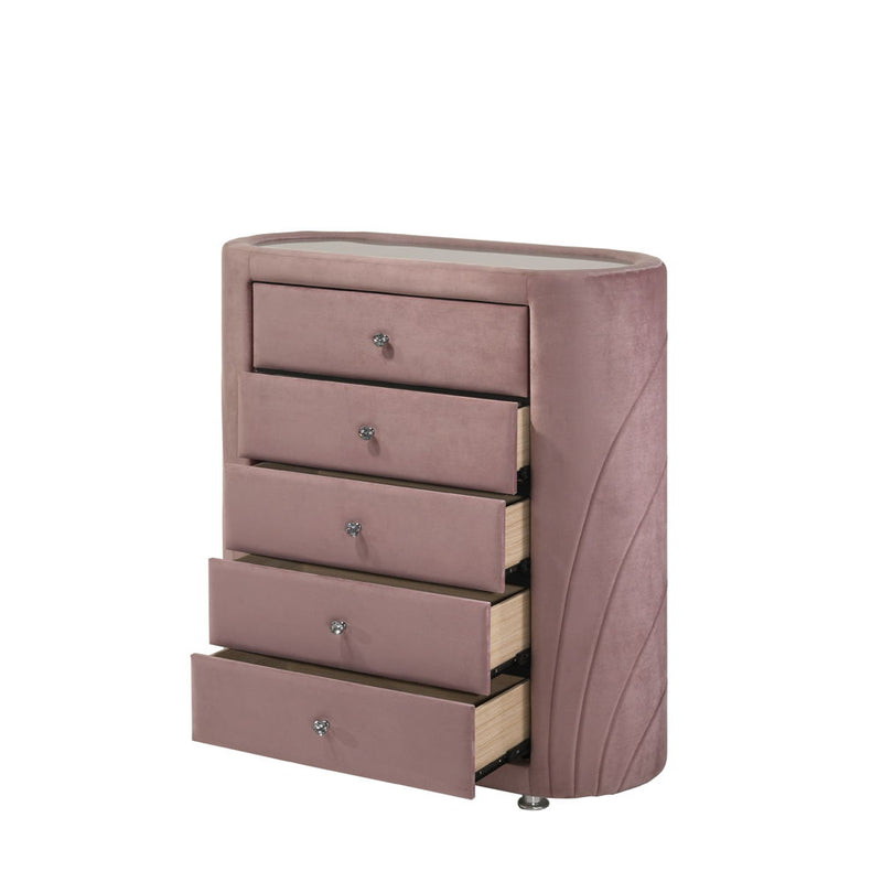 Salonia - Chest - Pink Velvet - R&R Furniture Gallery (Fountain Valley, CA)