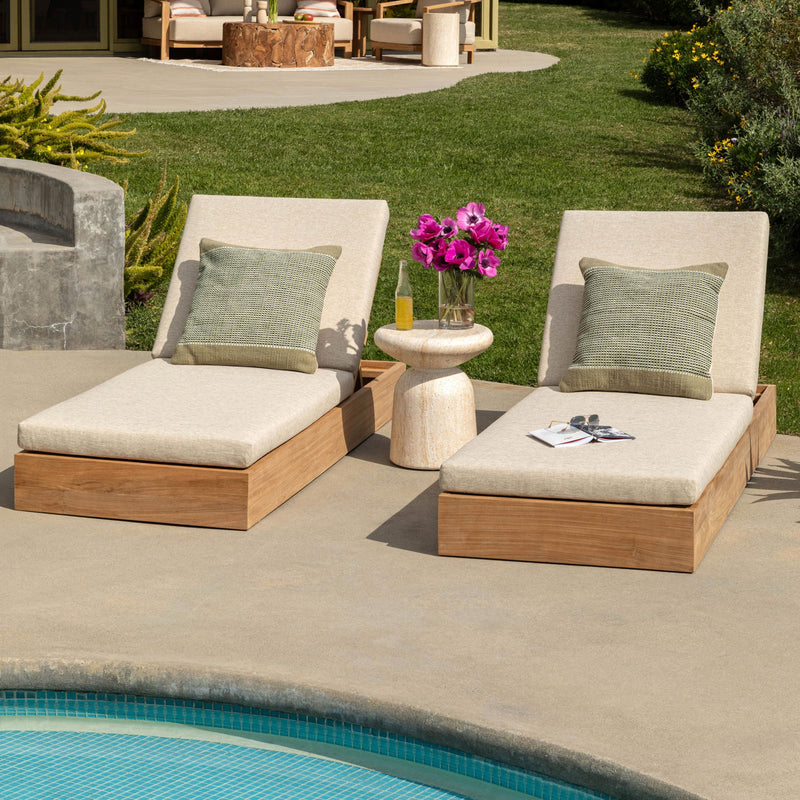 Darlene - Outdoor Chaise - Sand And Natural