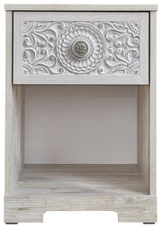 Paxberry - One Drawer Night Stand - Whitewash - R&R Furniture Gallery (Fountain Valley, CA)