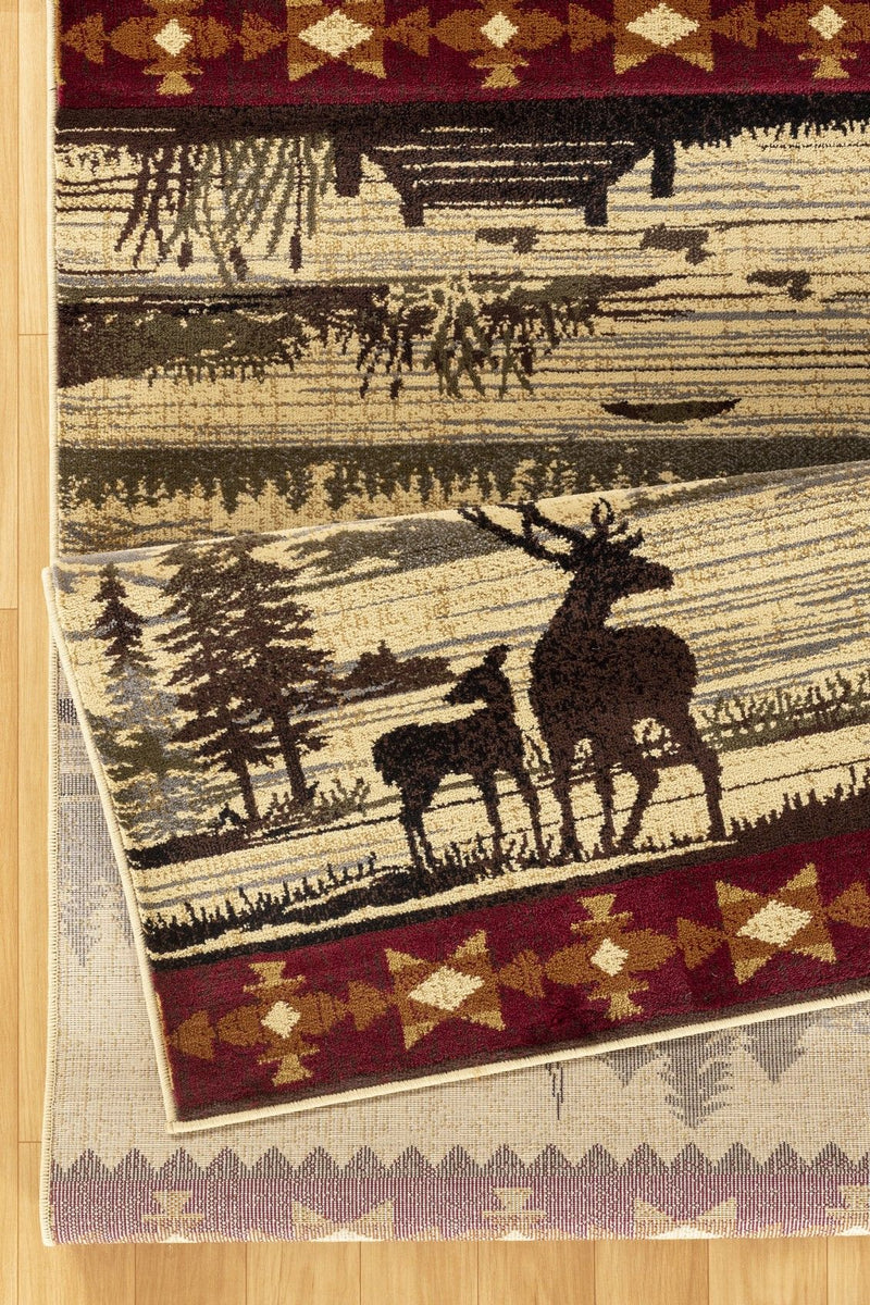Nature's Nest - 5'3" X 7'3" Lodge Area Rug - Multi / Cream - R&R Furniture Gallery (Fountain Valley, CA)