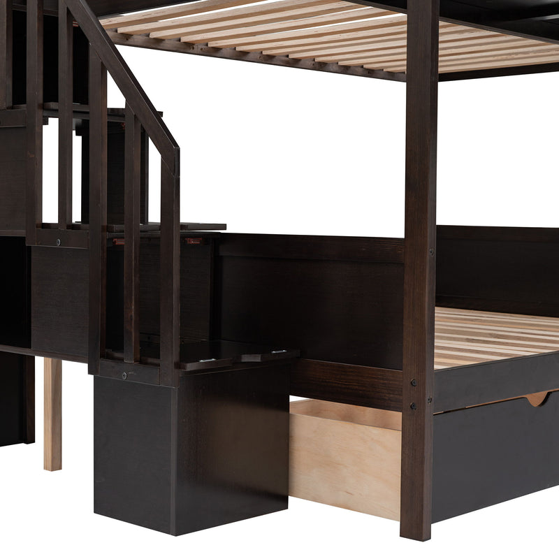 Bunk Bed With Shelfs, Storage Staircase And 2 Drawers - R&R Furniture Gallery (Fountain Valley, CA)
