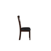 Ingeborg - 5 Piece Dining Set - Black Synthetic Leather & Espresso - R&R Furniture Gallery (Fountain Valley, CA)