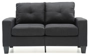 Glory Furniture Newbury track arm loveseat in cozy space with plush upholstery and modern design, perfect for small living rooms.