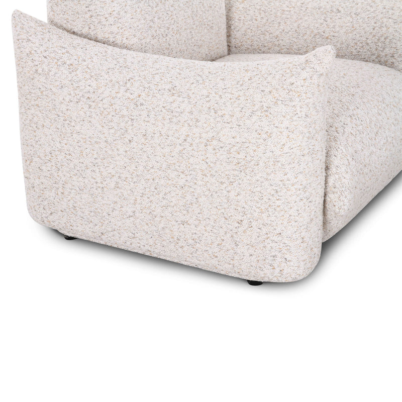 TOV Furniture Saint Tropez Nubby Fabric Armchair in Sand with plush cushioning and modern design for comfortable seating.