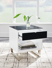 Gardoni - Rectangular End Table - White / Black - R&R Furniture Gallery (Fountain Valley, CA)