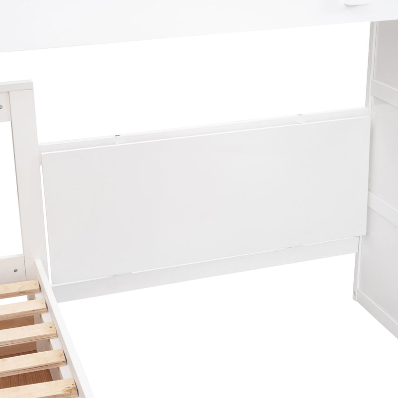 L Shaped Bunk Bed With 3 Drawers, Portable Desk And Wardrobe - R&R Furniture Gallery (Fountain Valley, CA)