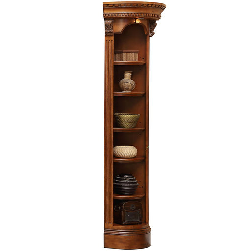 Huntington - Outside Corner Bookcase - Antique Vintage Pecan - R&R Furniture Gallery (Fountain Valley, CA)