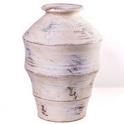 Visha - Scalloped Distressed Terracotta Vase - Cream - R&R Furniture Gallery (Fountain Valley, CA)