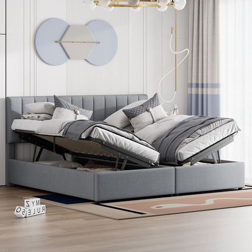 Upholstered Platform Bed With A Hydraulic Storage System - R&R Furniture Gallery (Fountain Valley, CA)