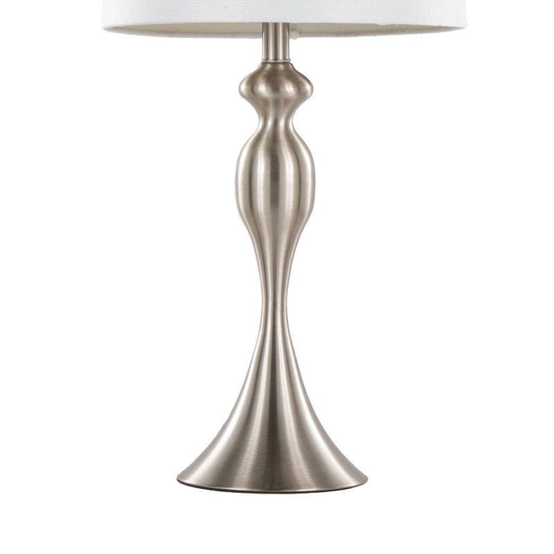 Lumi Source Ashland contemporary table lamp set with sleek modern design, featuring cylindrical shades and metallic bases.