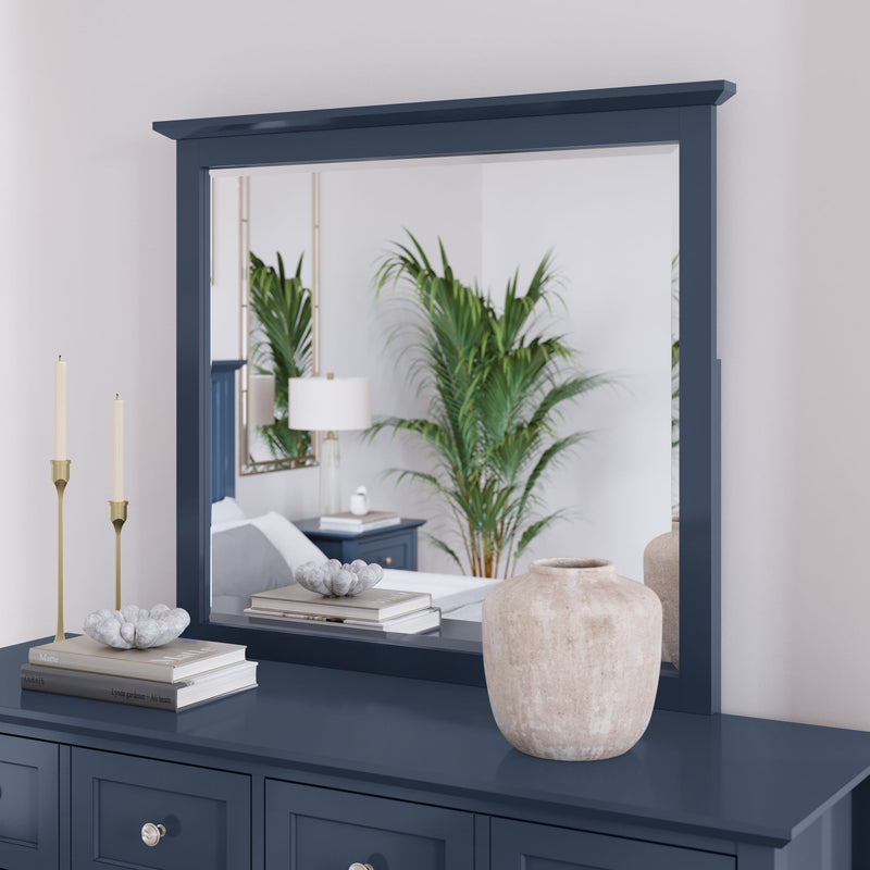 Modus Grace Blueberry wall or dresser mirror with a sleek, modern design and a blue finish.