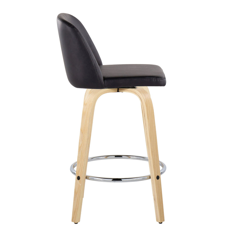 Toriano - Contemporary Fixed-Height Counter Stool With Swivel And Round Footrest (Set of 2) - R&R Furniture Gallery (Fountain Valley, CA)
