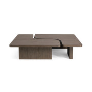 Classic Home Melina coffee table with a sleek wooden top and metal legs, modern design for living room decor.