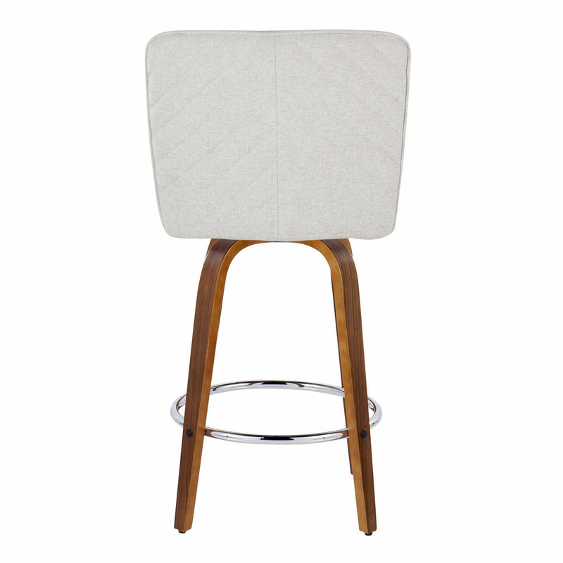 Set of two Lumi Source Henry contemporary fixed height counter stools with swivel and round footrest, featuring modern design.