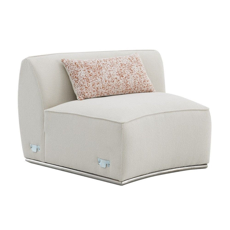 Sahara - Sectional Sofa With 3 Pillows - Beige Boucle - R&R Furniture Gallery (Fountain Valley, CA)