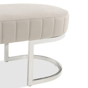 Signature Beds & Benches - Orchid Velvet Accent Bench - Gray / Chrome - R&R Furniture Gallery (Fountain Valley, CA)