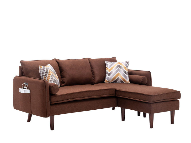 Mia - Sectional Sofa Chaise With USB Charger And Pillows - R&R Furniture Gallery (Fountain Valley, CA)