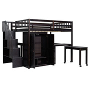 Loft Bed With Stairs, Bookshelf, Drawers, Desk & Wardrobe, Space Saving Multifunctional Furniture - R&R Furniture Gallery (Fountain Valley, CA)