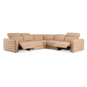 Bianca - Modern Brown Leather Sectional Sofa w/ 3 Recliners