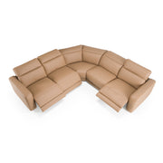 Bianca - Modern Brown Leather Sectional Sofa w/ 3 Recliners — view 3