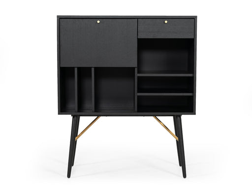 Billy Modern Black Oak & Gold Tall Buffet