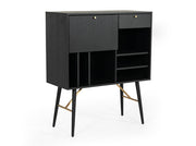 Billy Modern Black Oak & Gold Tall Buffet — view 2