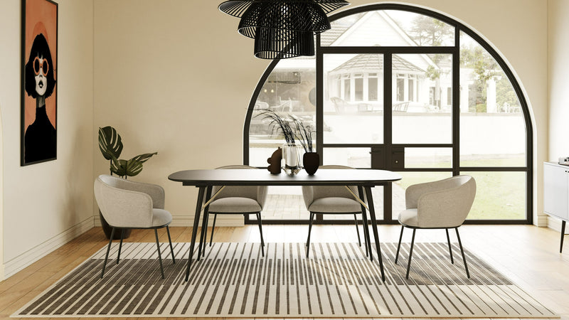 Billy Modern Black Oak & Gold Extendable Dining Table — view 4