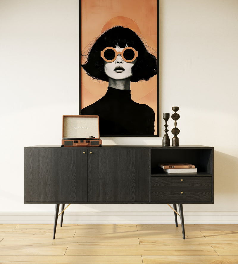 Billy Modern Black Oak & Gold Buffet — view 2
