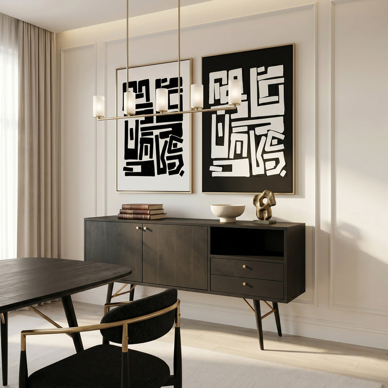 Billy Modern Black Oak & Gold Buffet — view 4