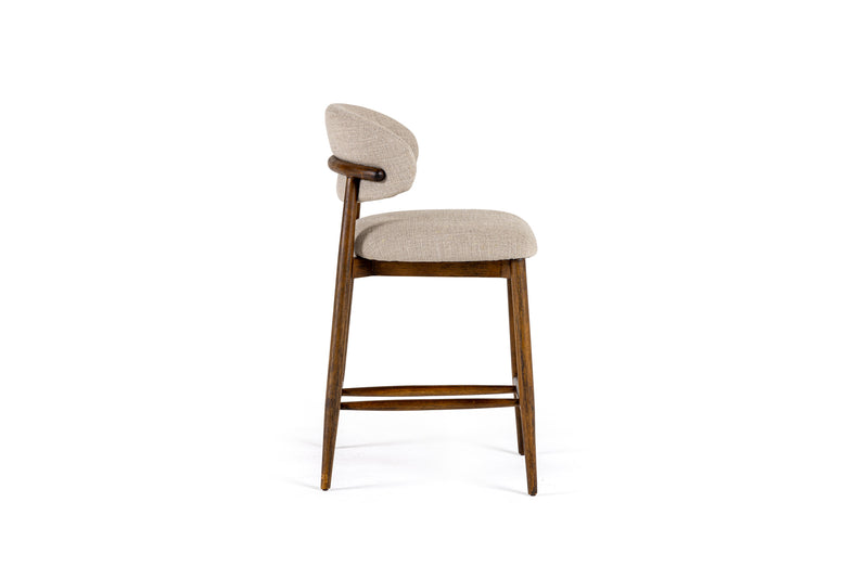 Blum - Modern Beige Linen Counter Chair — view 2