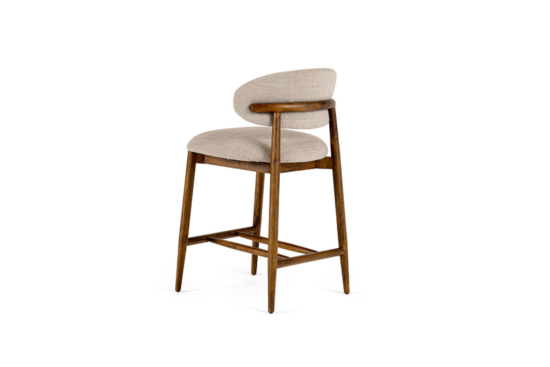 Blum - Modern Beige Linen Counter Chair — view 3