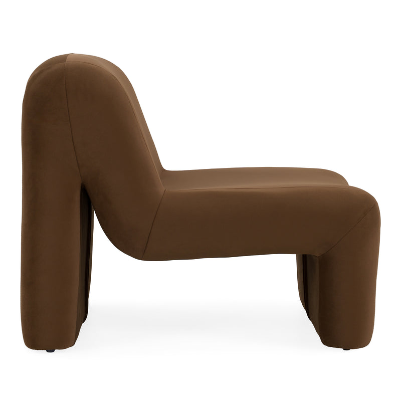 Bondi - Modern Brown Velvet Accent Chair — view 2