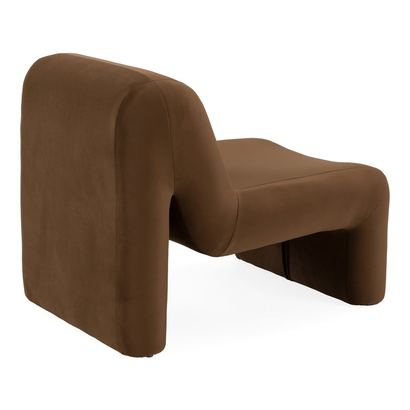 Bondi - Modern Brown Velvet Accent Chair — view 3
