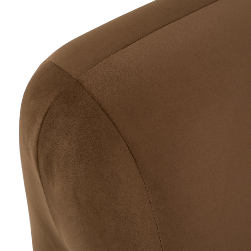 Bondi - Modern Brown Velvet Accent Chair — view 5