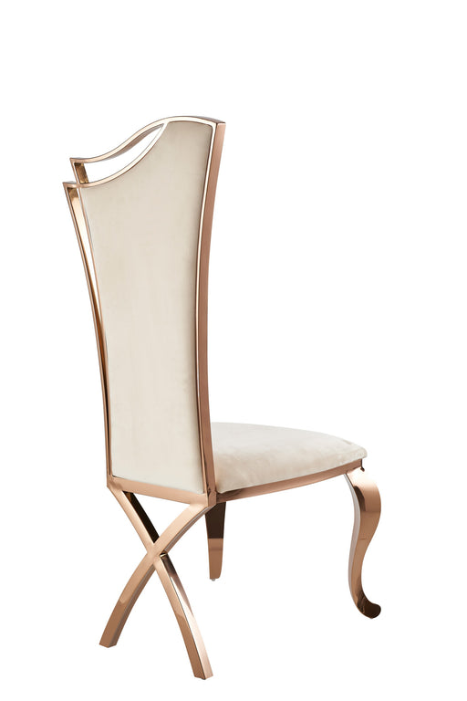Bonnie - Beige Velvet & Rose Gold Dining Chair (Set of 2) — view 2