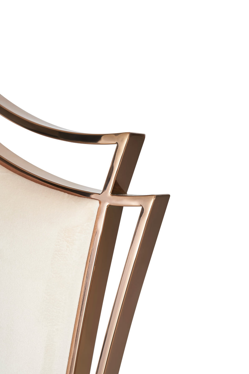 Bonnie - Beige Velvet & Rose Gold Dining Chair (Set of 2) — view 4