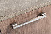 Boston Modern Brown Oak & Faux Concrete Office File Cabinet — view 3